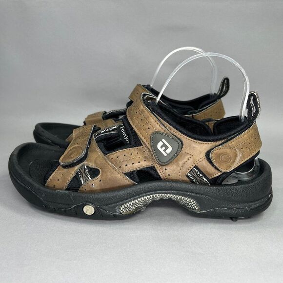 FootJoy Golf Sandals Men\'s Size 7 GreenJoys Brown Leather Adjustable Performance main image 8